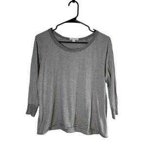Standard James Perse Striped 3/4 Sleeve Tshirt Top